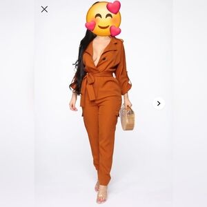 Cynthia Cargo Jumpsuit - Rust